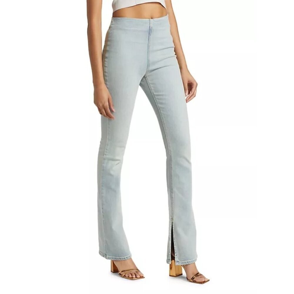 NWT EB Denim Split Hem Denim Fitted Flare Jeggings Jeans Size XS - Picture 2 of 7